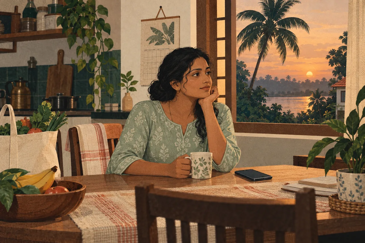 Illustration of a quiet moment in everyday life